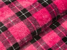 Wellnessfleece - Karos - schwarz/pink