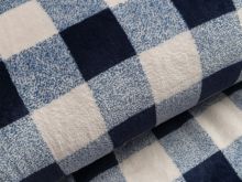 Wellnessfleece - große Karos - blau/grau
