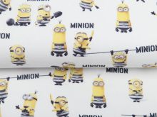 Webware Popeline Baumwolle Minions - Minions machen Qautsch - weiß
