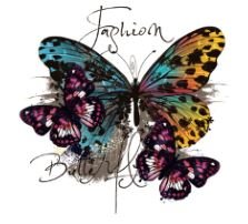 Transfer-Applikation zum Aufbügeln ca. 22,5 cm x 22,5 cm - Fashion Schmetterling