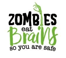 Transfer-Applikation zum Aufbügeln ca. 15,0 cm x 16,7 cm - Zombies eat Brains