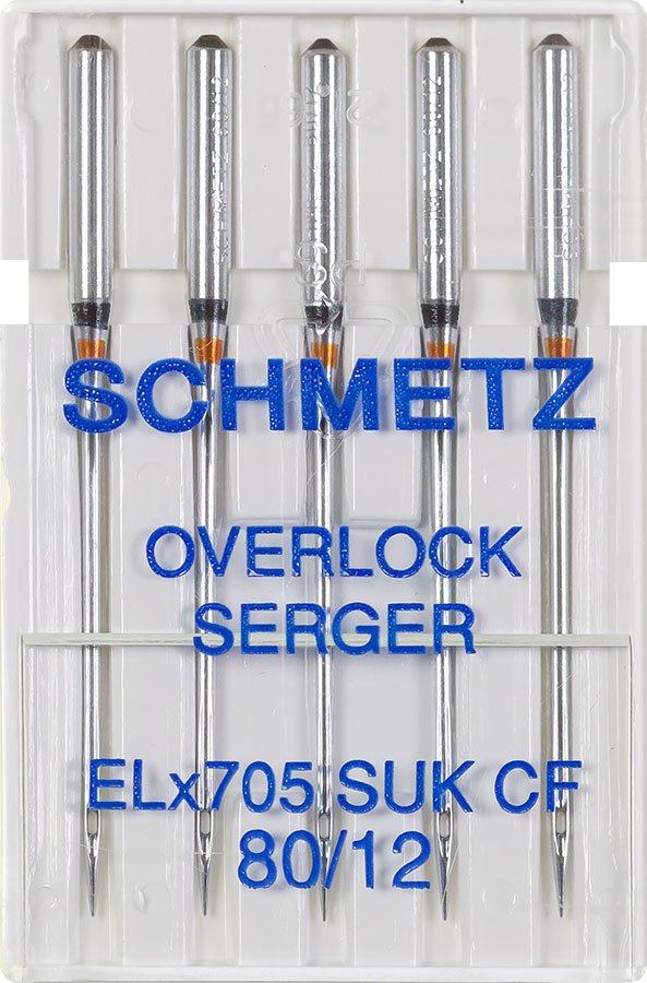 Nähmaschinennadeln Overlock ELX705 Jersey Chrom 80 - 5 Stück