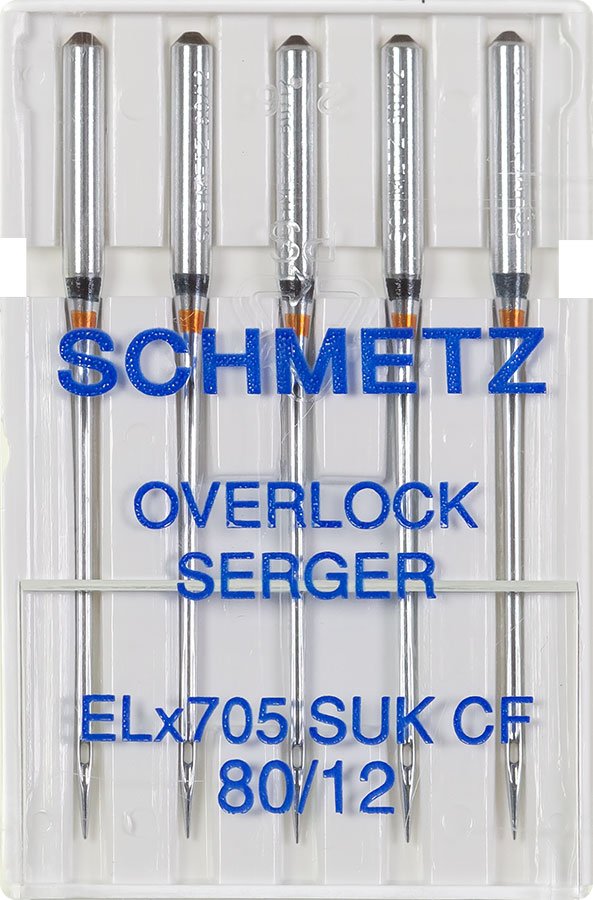 Nähmaschinennadeln Overlock ELX705 Jersey Chrom 80 - 5 Stück