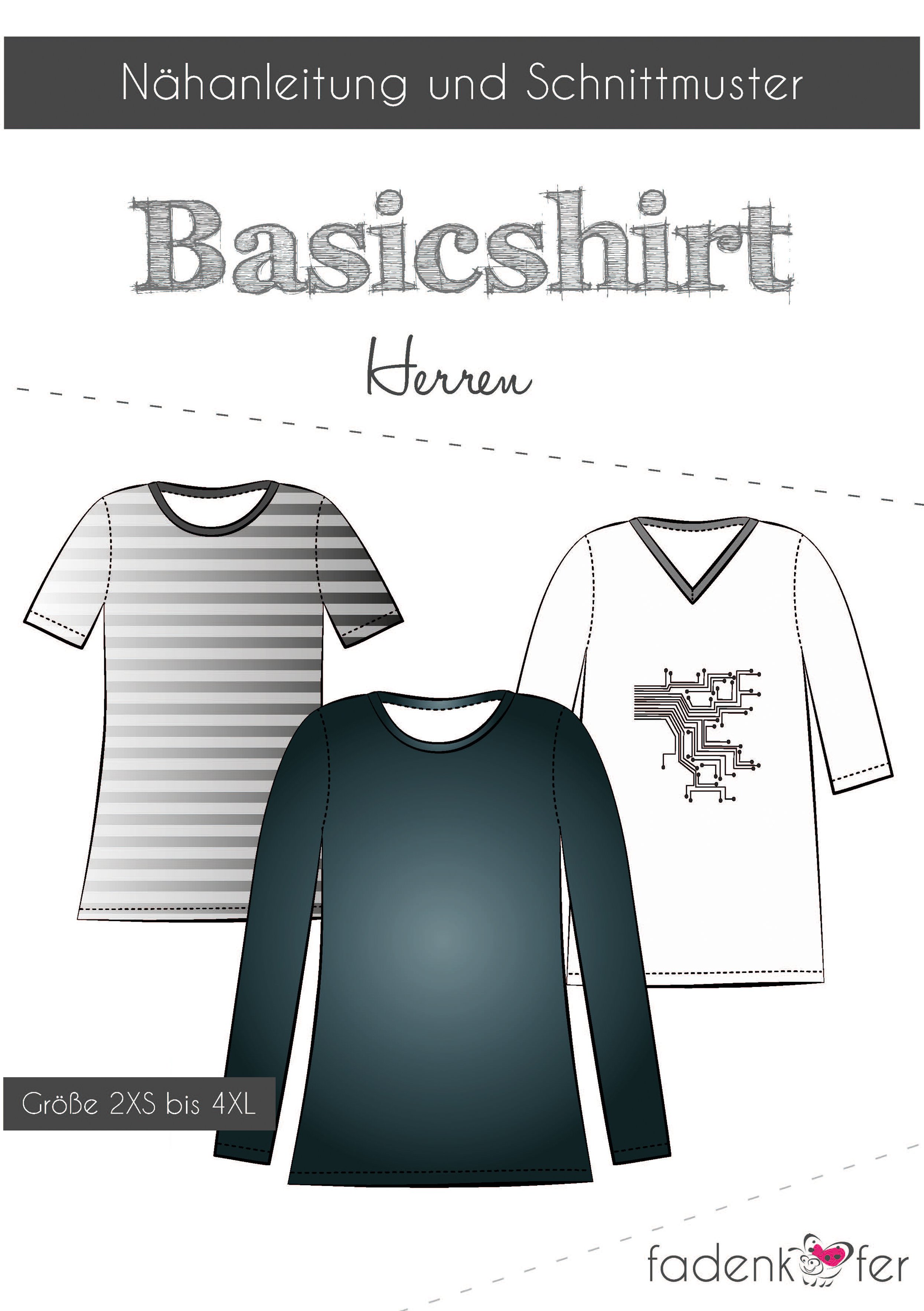 Papier-Schnittmuster Fadenkäfer Basicshirt Herren