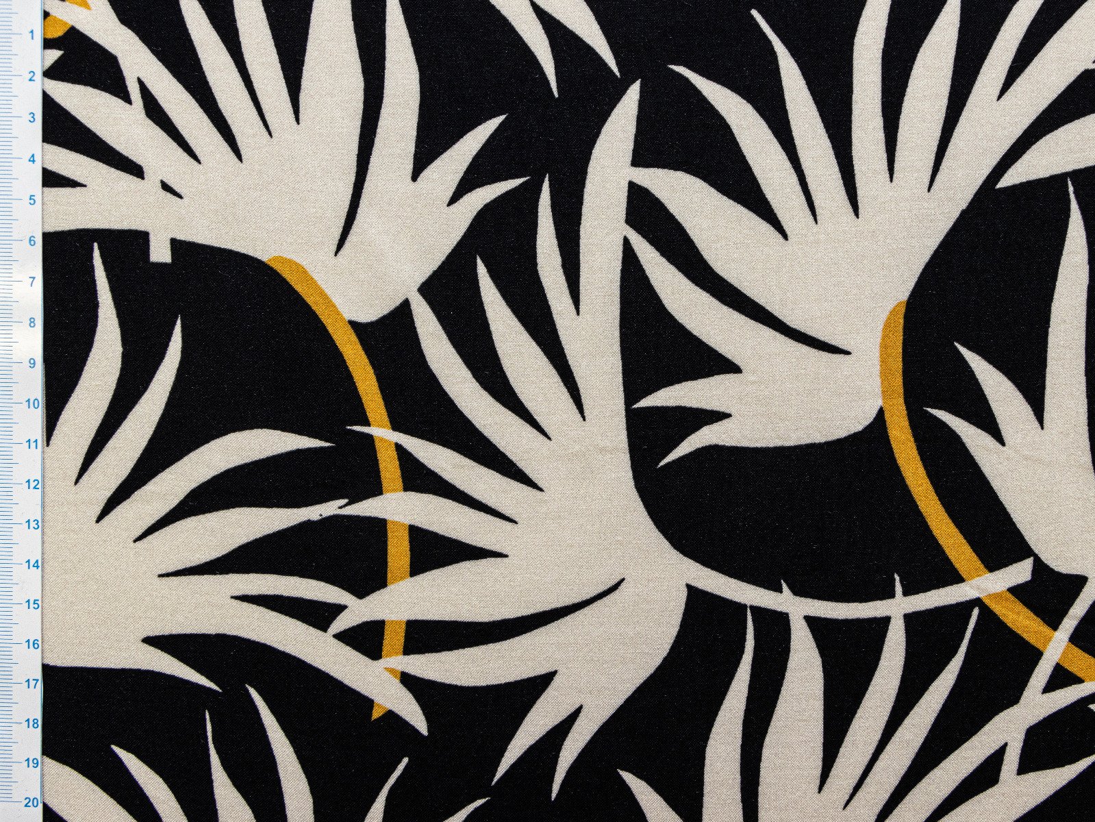 KDS Queen's Collection Interlock Viskose - große Fächer-Blumen - schwarz