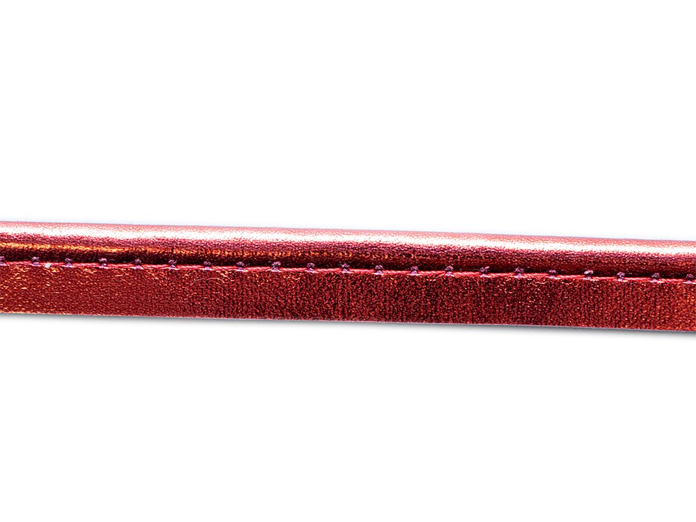 Paspelband Biese aus Kunstleder ca. 10 mm - metallic rot