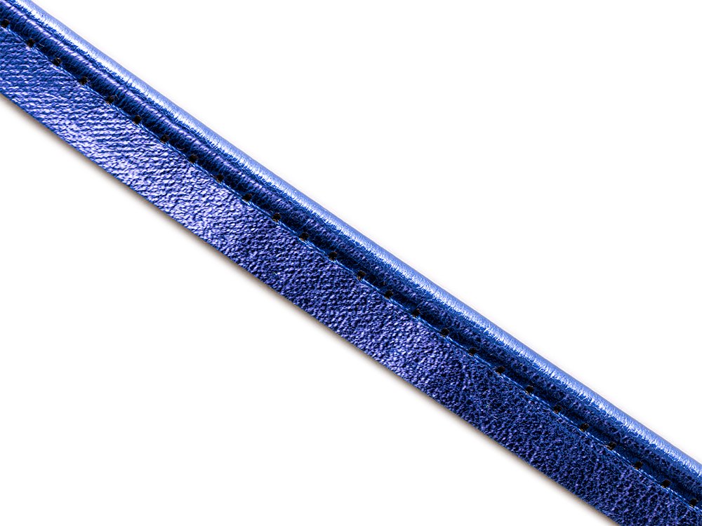 Paspelband Biese aus Kunstleder ca. 10 mm - metallic königsblau