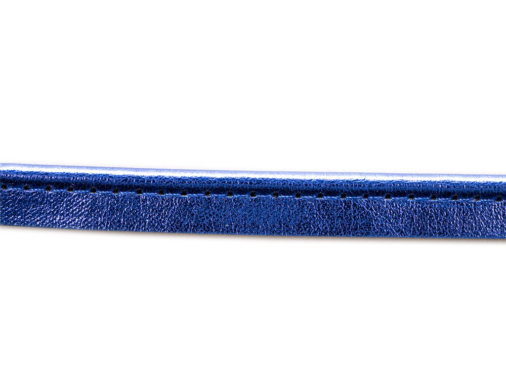 Paspelband Biese aus Kunstleder ca. 10 mm - metallic königsblau