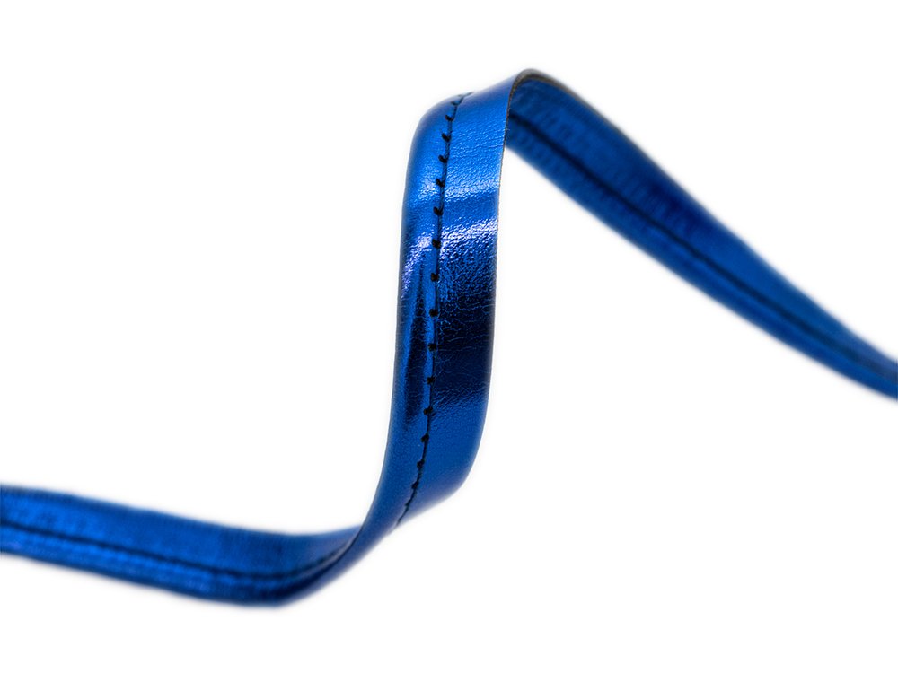 Paspelband Biese aus Kunstleder ca. 10 mm - metallic königsblau