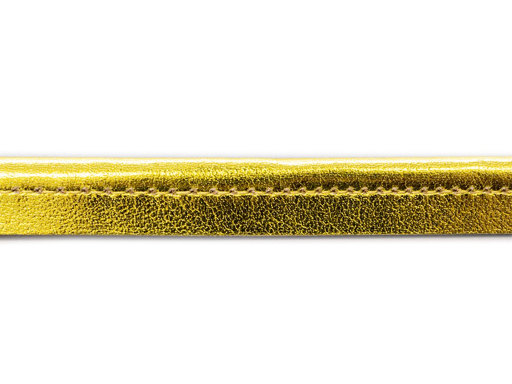 Paspelband Biese aus Kunstleder ca. 10 mm - metallic goldfarben