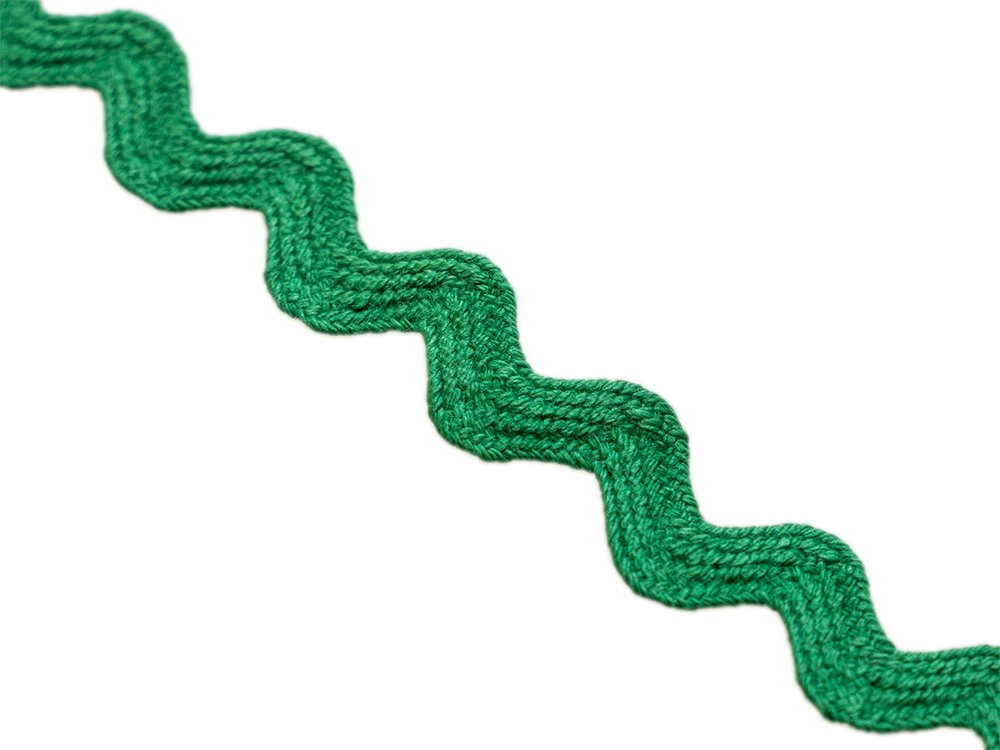 Bogenlitze Zackenlitze hochwertige Baumwolle - ca. 10 mm - uni grasgrün
