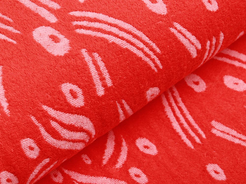 Frottee Jacquard Milliblu´s - geometrische Muster - rot