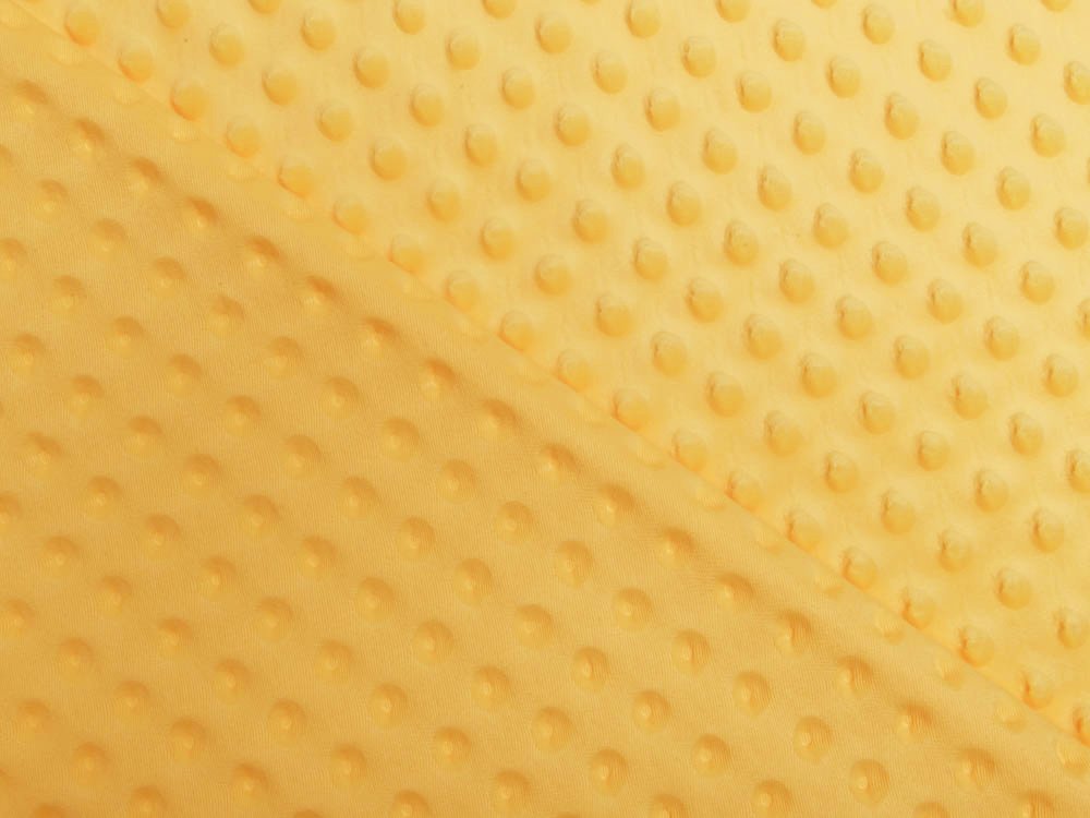 Wellnessfleece Minky mit Noppenprägung - uni gelb