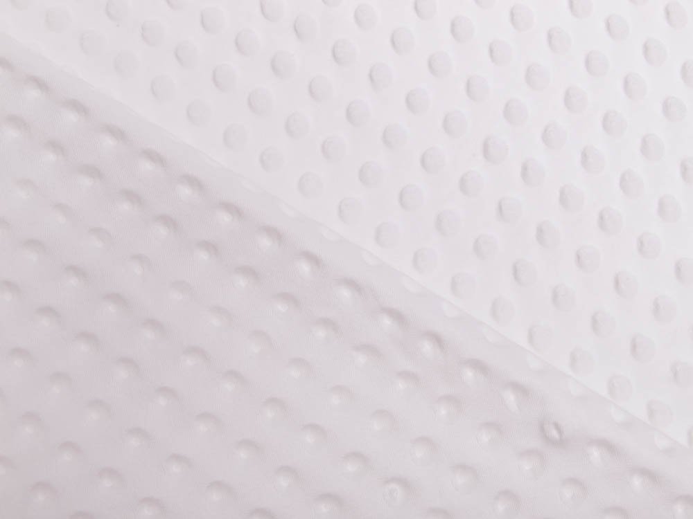 Wellnessfleece Minky mit Noppenprägung - uni wollweiß