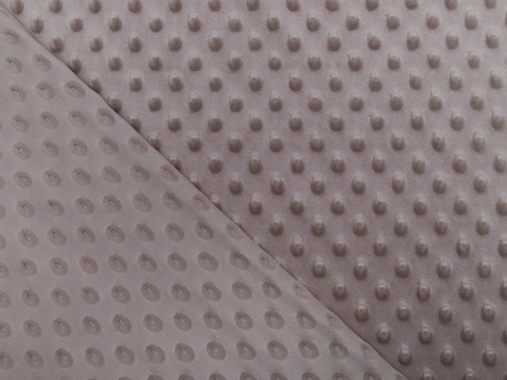 Wellnessfleece Minky mit Noppenprägung - uni schlamm
