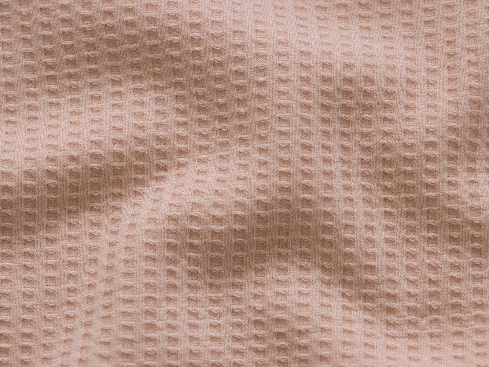 Leichter Waffeljersey - uni lachsfarben
