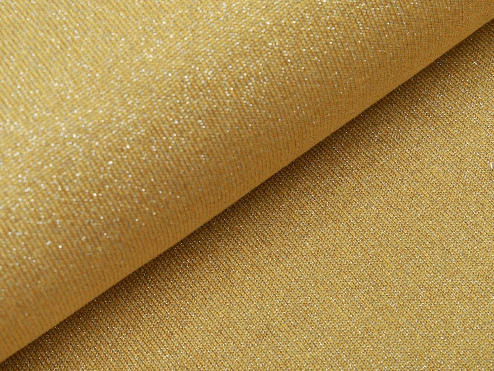 Strickstoff Viskose mit Glitzerfäden - ocker