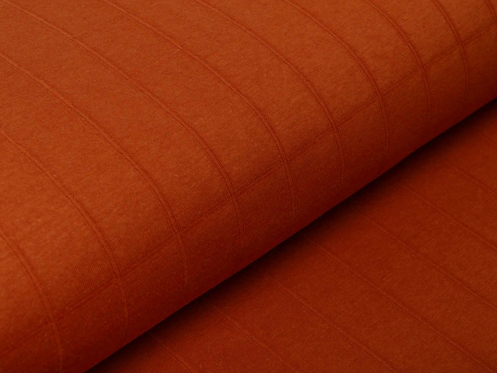Musselin - Jersey Baumwolle Hydrofiel Double Gauze - Karo-Optik - uni terrakotta