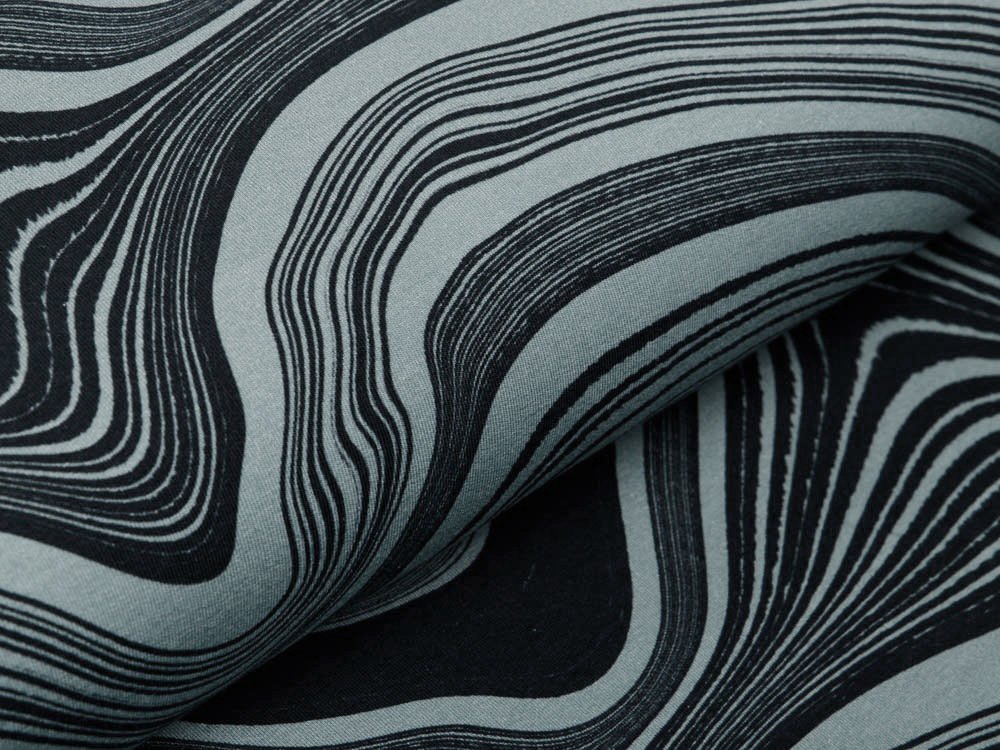 Sweat French Terry Modal Swafing Stone Layers by Thorsten Berger - stilisierte Gesteinsschichten - schwarz/graugrün