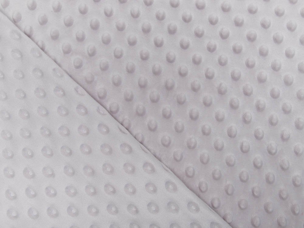 Wellnessfleece Minky mit Noppenprägung - uni silbergrau