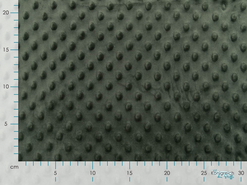Wellnessfleece Minky mit Noppenprägung - uni khaki