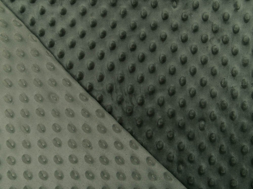 Wellnessfleece Minky mit Noppenprägung - uni khaki