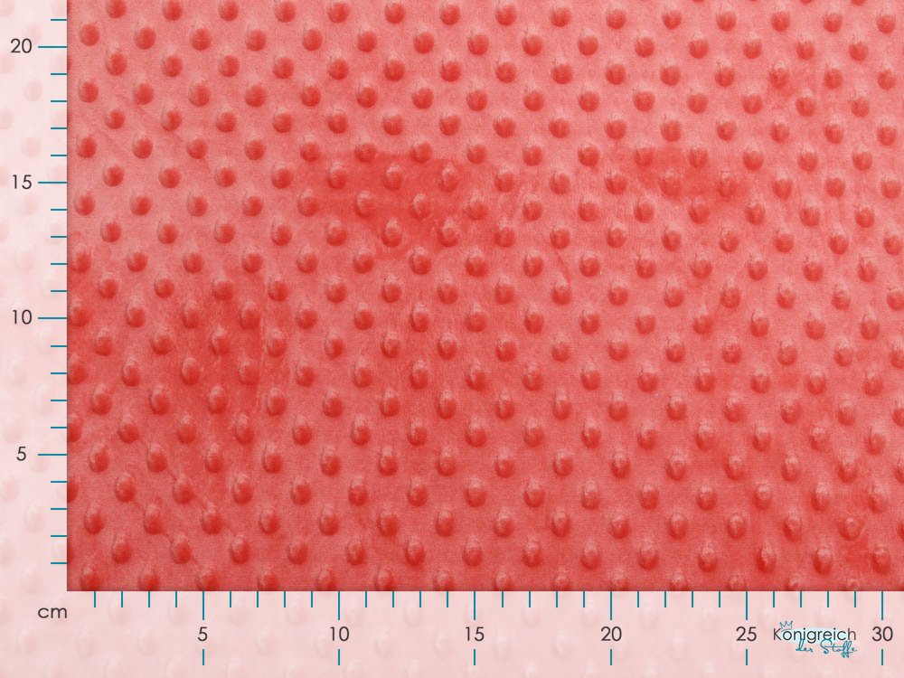 Wellnessfleece Minky mit Noppenprägung - uni peach