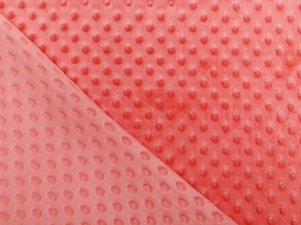 Wellnessfleece Minky mit Noppenprägung - uni peach