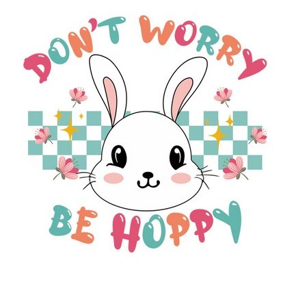 Transfer-Applikation zum Aufbügeln ca. 24,0 cm x 19,5 cm - Be Hoppy Hase
