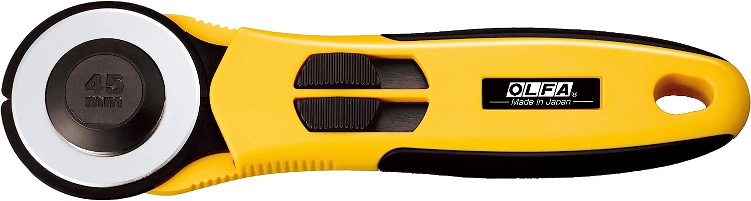 Rollschneider OLFA 45 mm mit Comfort Griff - gelb