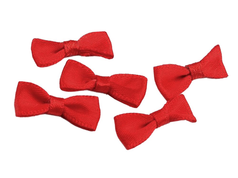 5 Minischleifen ca. 2,5 x 1 cm - rot