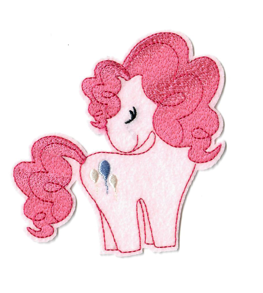 Stick - Applikation zum Aufbügeln ca. 9,0 cm x 10,5 cm - verträumtes Pony - rosa
