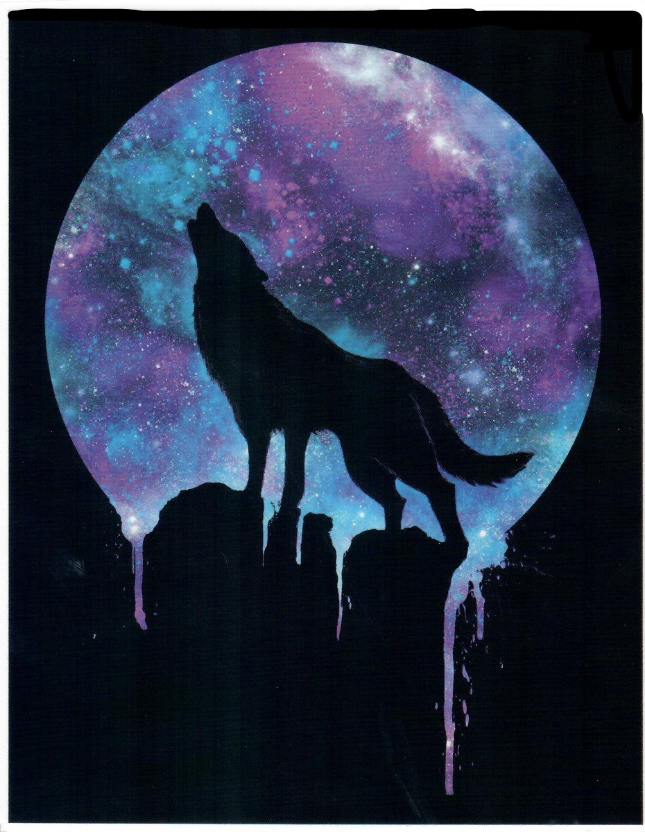 Transfer-Applikation zum Aufbügeln ca. 18,8 cm x 24,0 cm - Moon-Wolf