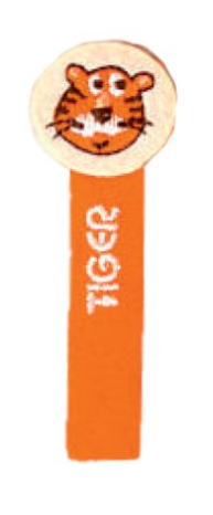Applikation zum Aufbügeln ca. 7,5 cm x 2,5 cm - Tiger - orange