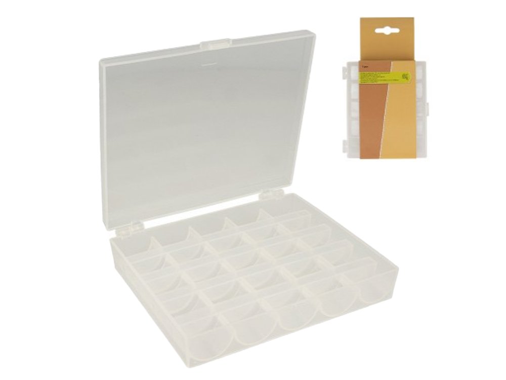 Spulenbox Nähfaden-Box für 25 Unterfadenspulen - transparent