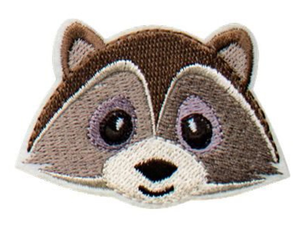Applikation zum Aufbügeln ca. 7 cm x 5,5 cm - kleiner Waschbär - braun