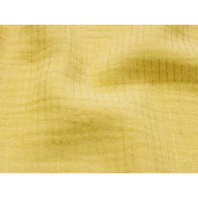 Musselin Baumwolle Double Gauze mit Metallic-Streifen - gelb