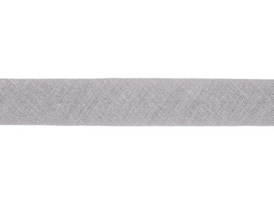 Hochwertiges Schrägband Baumwolle gefalzt 20 mm - uni grau