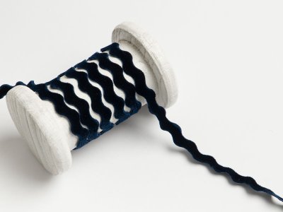 Bogenlitze velour/Samtband 9 mm - dunkles blau