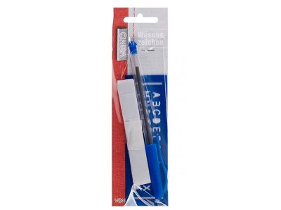 Wäschezeichenset 3m Band mit Stift und Buchstabenschablone - weiß