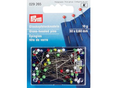 Glaskopfstecknadeln Prym ST 0,60 x 30 mm - bunt - 10g