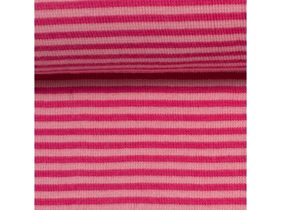 Feinstrickbündchen im Schlauch Swafing Andy - schmale Streifen - rosa/pink