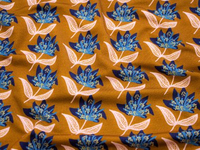 Jersey Viskose Swafing Bolero Blooms by jolijou - aufgereite Blumen - braun