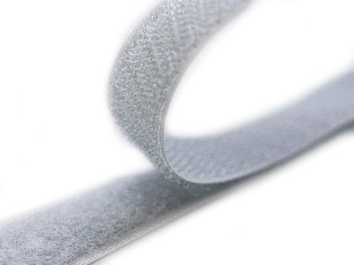 Klettband zum Aufnähen Flauschband & Hakenband ca. 20 mm - grau