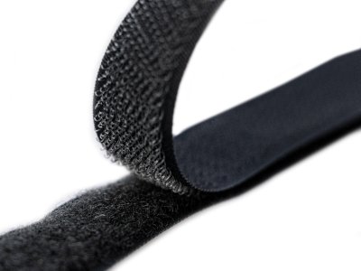 Klettband zum Aufnähen Flauschband & Hakenband ca. 20 mm - dunkles grau