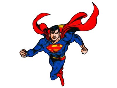 Applikation zum Aufbügeln Superman - fliegender Superman - blau