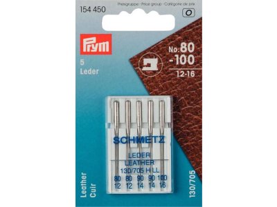 Leder Maschinennadeln Prym Schmetz 130/705 - 80 -100 - 5 Stück