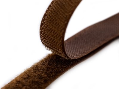 Klettband zum Aufnähen Flauschband & Hakenband ca. 20 mm - braun