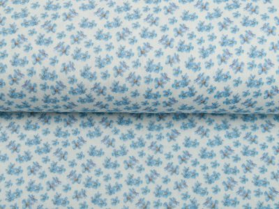 Musselin Double Gauze Digitaldruck - Blumen - wollweiß