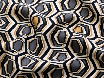 Twill Viskose - Hexagons - grau